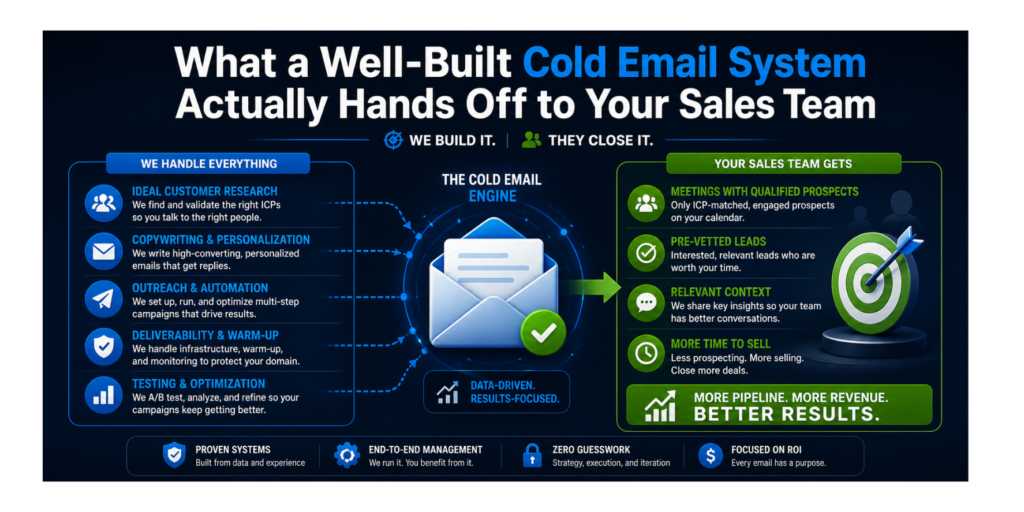 What a Well-Built Cold Email System Actually Hands Off to Your Sales Team